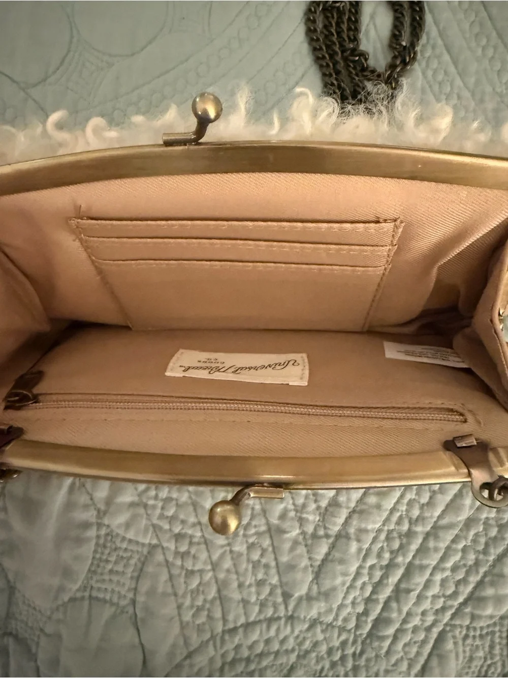 Universal Thread Blush Curly Shearling Chain Clutch